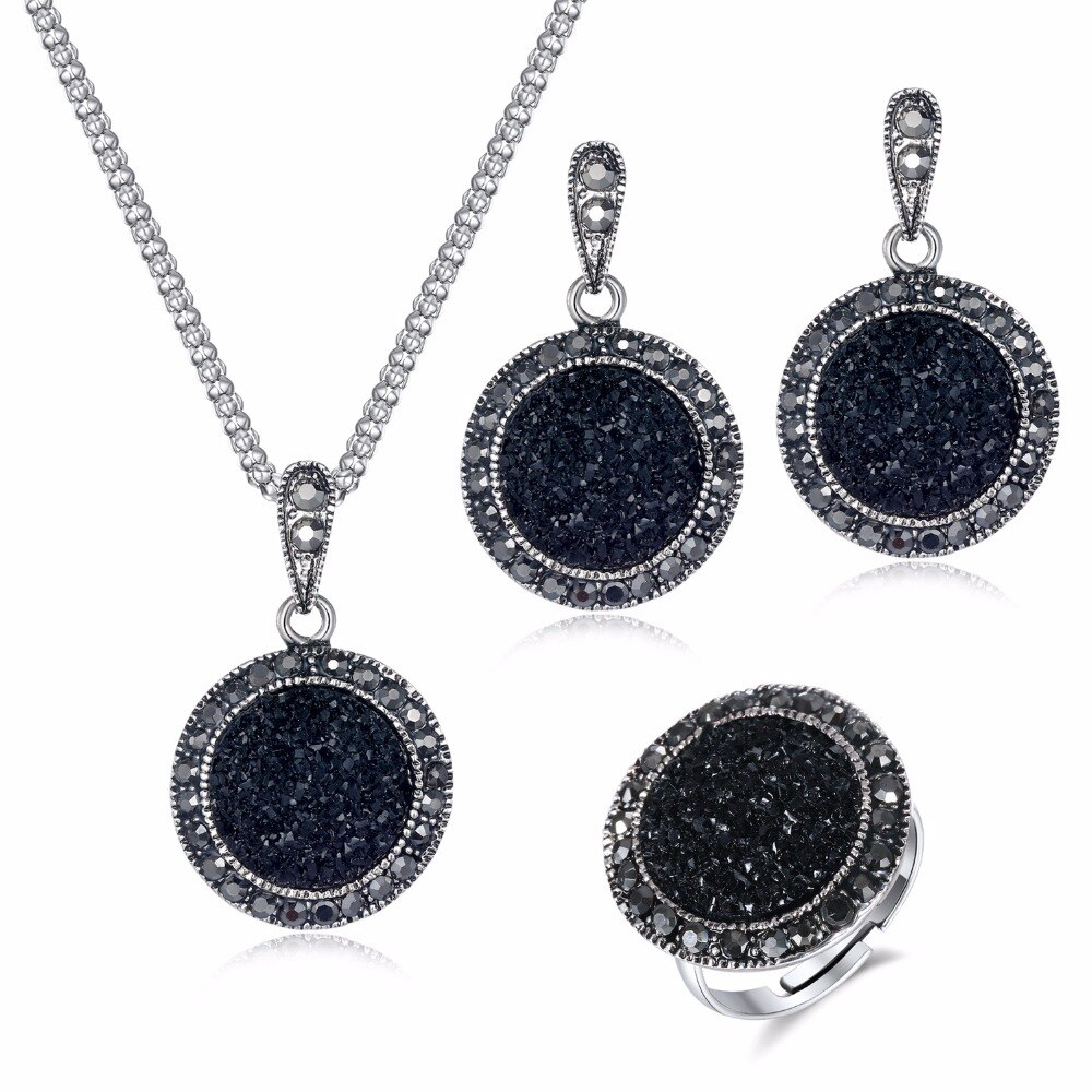 Value Jewelry SetBlack Necklace Earring Fashion Lady Jewelry Set Accessories