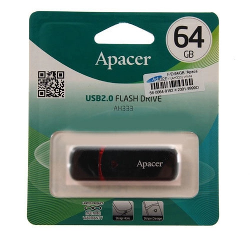Apacer Flash Drive AH333 64GB (Black)