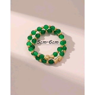 กำไลปี่เซียะ กำไลหินนำโชค แพคคู่ 2 ชิ้น สร้อยข้อมือปี่เซียะ เสริมดวง 2pcs Dragon Decor Beaded Bracelet