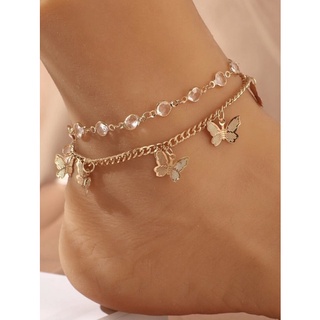 พร้อมส่งจากไทย 2pc Butterfly Anklet สร้อยข้อเท้าผีเสื้อ