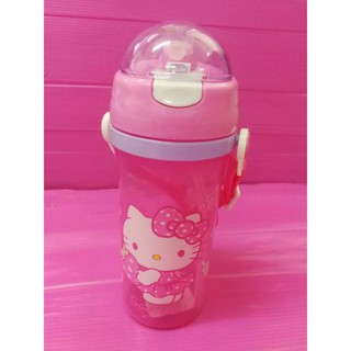 💯👍..กระติกน้ำหลอดดูด BPA Free ลายการ์ตูน Hello Kitty พร้อมสายสะพาย ขนาด 450 ml. 😊