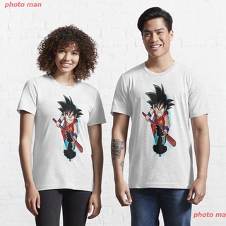 photo man เสื้อยืดDragon Ball ดราก้อนบอล Dragon ball Goku Essential T-Shirt เสื้อยืดลายการ์ตูน men