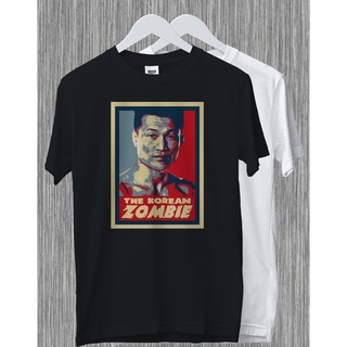 ROUNDคอลูกเรือNeckเสื้อยืดลําลอง แขนสั้น พิมพ์ลายศิลปะการต่อสู้ Zombie Chan Sung Jung Mixed MMA เหมาะกับของขวัญ สไตล์เกา