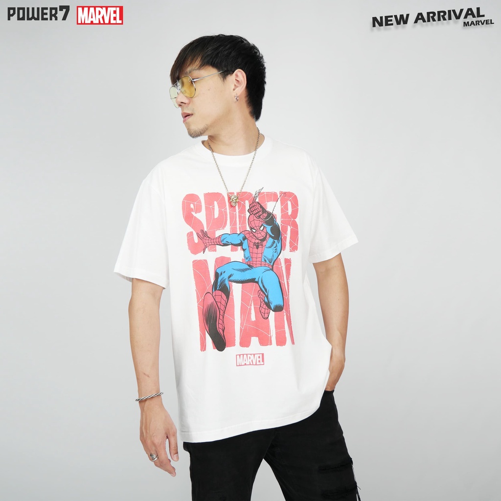 Power7Shop เสื้อยืดการ์ตูน มาร์เวล Spider Man ลิขสิทธ์แท้ MARVEL COMICS T-SHIRTS (MVX-026) — صورة 3