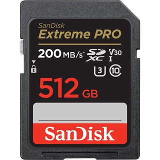 SanDisk Extreme Pro SDXC, SDXXD 512GB V30, U3, C10, UHS-I, 200MB/s R เมมโมรี่การ์ดหน่วยความจำ (SDSDXXD-512G-GN4IN)