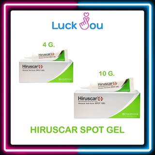 Hiruscar anti acne spot gel 4G ,10G ฮีรูสการ์ แอนตี้ แอคเน่ สปอต เจล 4 กรัม และ 10 กรัม  เจลใสแต้มสิว ลดรอยดำจากสิว