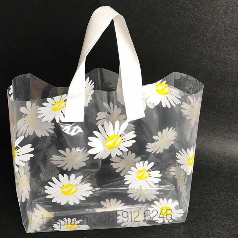 ถุงใสลายดอกเดซี่เนื้อใสนิ่มมี2ขนาด25×30และ30×35มี50ใบต่อแพ็คขยายข้างทั้ง2ข้าง