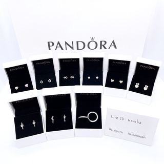 แถมกล่อง ต่างหูแพนโดร่า o signature รุ่น Polished Crown O Stud Earrings Pandora