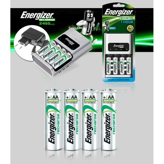 [ลดล้างสต็อค] Energizer เอนเนอร์ไจเซอร์ เครื่องชาร์จพร้อมถ่านชาร์จรุ่น CH1HR2  2450 mAh [AA 4 ก้อน]