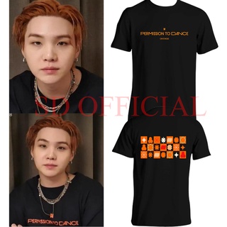 คอตต้อนคอกลมเสื้อเต้นรํา พิมพ์ลาย Bts suga ด้านหน้า และด้านหลังS-5XL