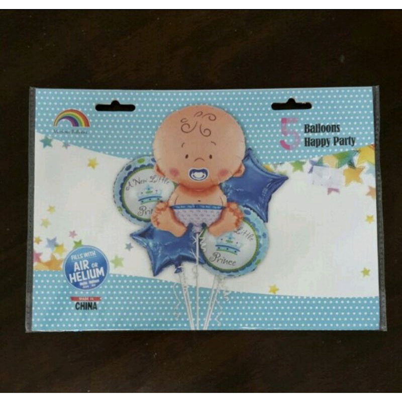 [CLEARANCE] Baby Boy Birthday Helium หรือ Air Balloon Theme Party [ชุด 5 ชิ้น]