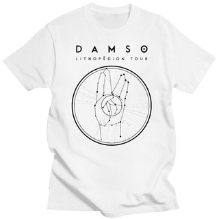 T-shirt  ใหม่ เสื้อยืดผ้าฝ้าย 100% พิมพ์ลายนักร้อง Dems Tour 2 the life damso bresom tower สีดํา สีขาว LHZYS-5XL