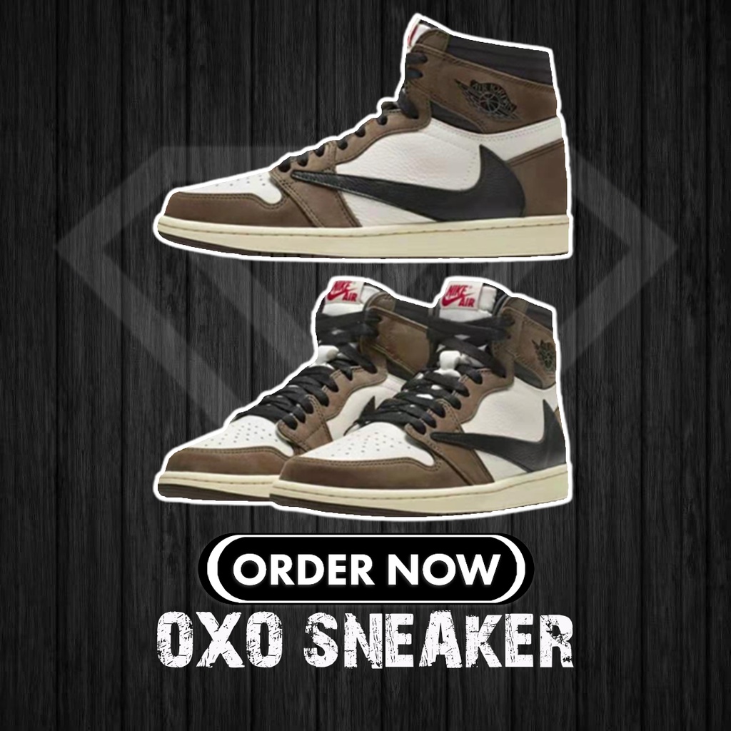 Travis SCOTT X AIR JORDAN 1 HIGH OG TS SP BROWN AJ1 (ของแท้ 100%) CD4487-100 NIKE AIR JORDAN รองเท้า