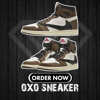 Travis SCOTT X AIR JORDAN 1 HIGH OG TS SP BROWN AJ1 (ของแท้ 100%) CD4487-100 NIKE AIR JORDAN รองเท้า KASUT-