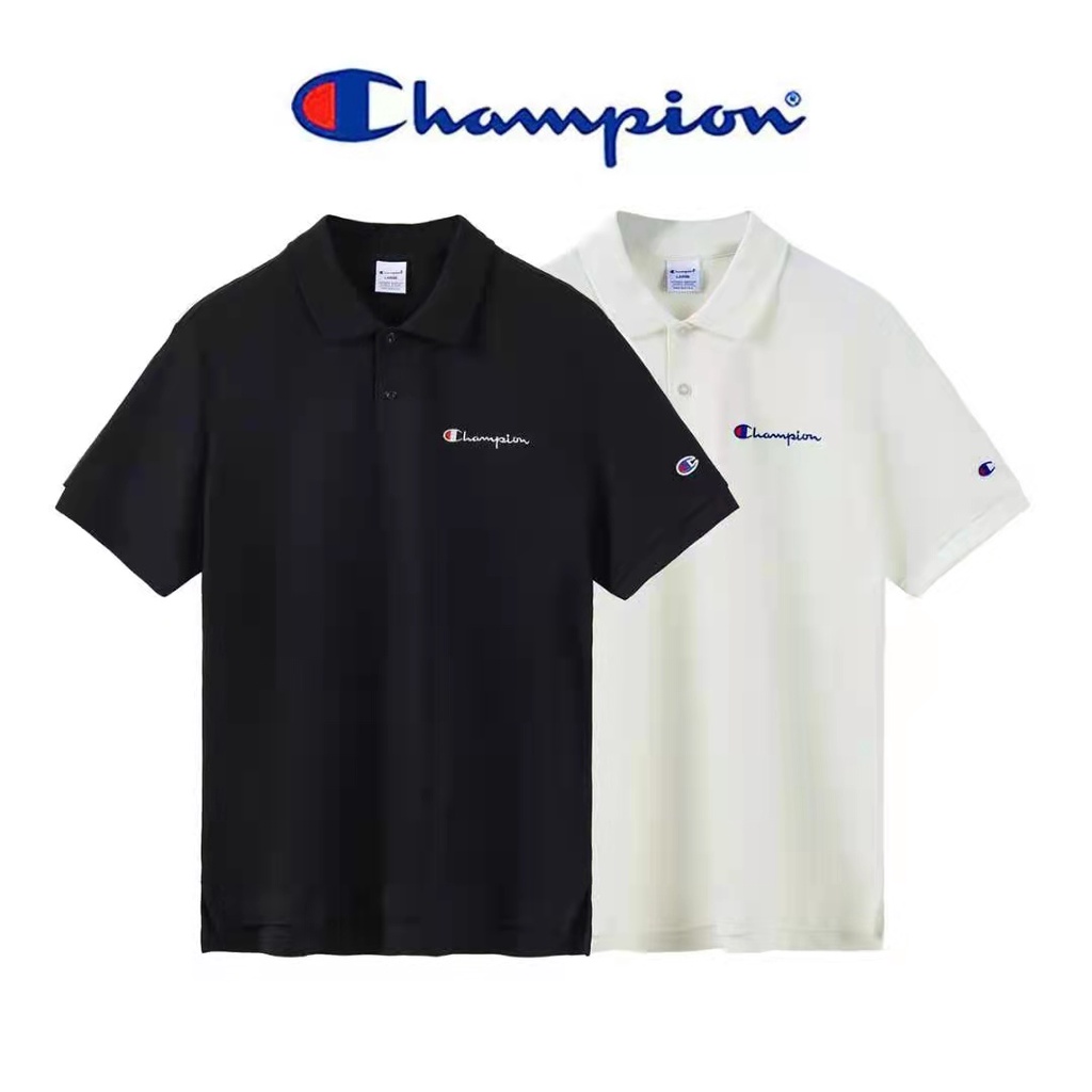 พร้อมส่ง CHAMPION เสื้อโปโล ทรงหลวม เสื้อยืดลำลองสำหรับผู้ชาย
