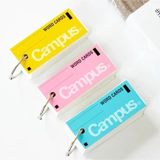 Campus Word Cards สมุดจดศัพท์ การ์ดคำศัพท์ แบบพกพา สินค้านำเข้าจากญี่ปุ่น มี 3 สี สีพาสเทล ใช้งานสะดวก สมุดศัพท์
