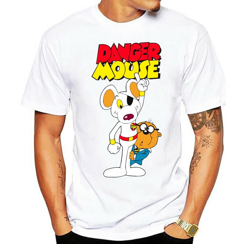 Danger Mouse - TV Shows T เสื้ออันตรายเมาส์ uk england heroe การ์ตูนทีวีซีรีส์ retro grunge แปดies 8