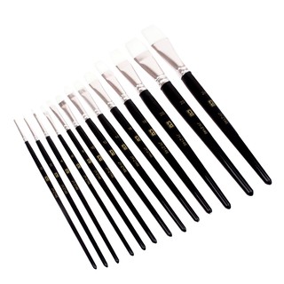 NANDEE White Synthetic Flat Brushes (พู่กันปลายแบนขนสังเคราะห์) JY-2146