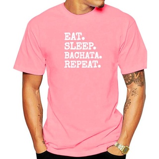 เสื้อยืดคอกลม แขนสั้น ผ้าฝ้าย พิมพ์ลาย Eat Sleep Bachata Repeat Dance สีดํา สไตล์ฮาราจูกุ แนวสตรีท เหมาะกับฤดูร้อน สําหรับผู้ชาย