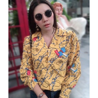พร้อมส่ง!!เสื้อเชิ้ตสุดชิคลายช้างดัมโบ้..นางแบบใส่งานจริง