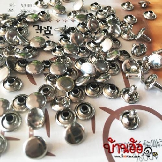 9mm 30set 8M2311O หมุดตอก หมุด สองหน้า สีเงิน ขนาด 9 มิล (9x8x2) จำนวน 30 ชุด