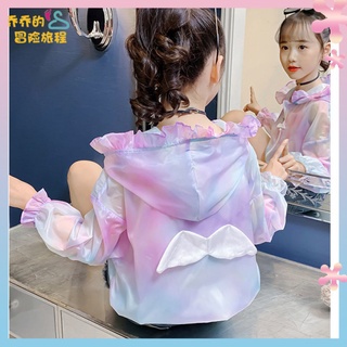 Girls cardigan coat 2021 New style Girls childrens western style sunscreen clothes summer childrens clothes fashionable sunscreen clothes