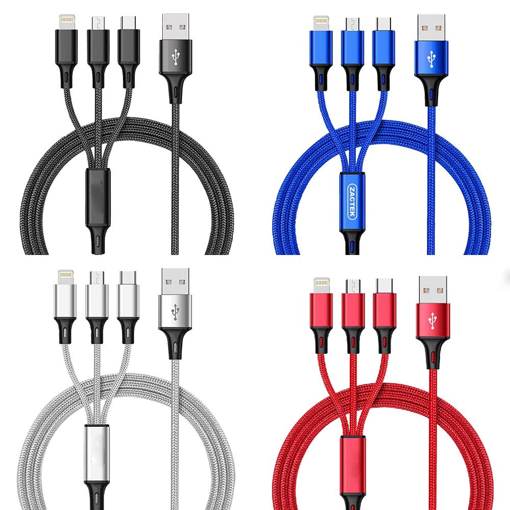 3 in 1 สายเคเบิ้ล USB แอนดรอยด์ Micro USB Type-C สําหรับ iphone