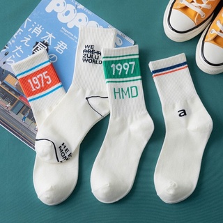 พร้อมส่งจากไทย!! ถุงเท้าแฟชั่น ข้อกลาง แนวสตรีท เด็กบอร์ด street sock