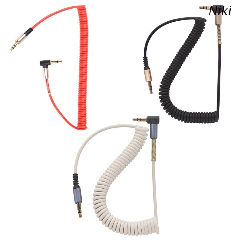 Niki 3.5MM Audio Cable 3.5 Jack Male to Male AUX Cord Wire Stretchable Spring Cable for Car Phone Headphone Speaker Accessories