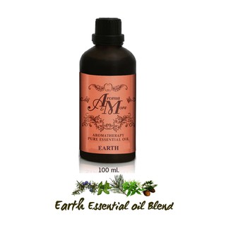 Aroma&amp;more  EARTH Essential oil blend น้ำมันหอมระเหยสูตรผสม 100% ผสานกลิ่นไม้ธรรมชาติ ลงตัวด้วยความสดชื่นของมิ้นต์ 100ML