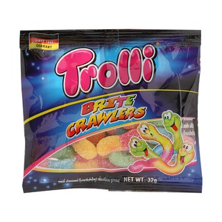 ทรอลลิเยลลี่กลิ่นผลไม้รวมรูปหนอน 32กรัม Trolli Jelly Mixed Fruit Flavor 32g.