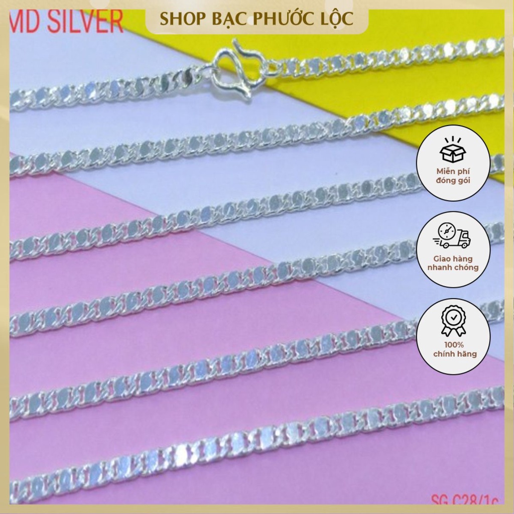 สร้อยคอเงินแฟชั่นธรรมดาเหมาะสําหรับทุกเพศทุกวัย - SGC28-1C