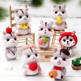 DIY Kit set Felting น้องแฮมสเตอร์ ขนาด 13.9 x 5.5 x 9 cm.ราคาชุดละ