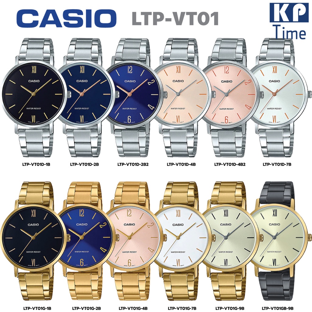Casio นาฬิกาข้อมือผู้หญิง สายสแตนเลส รุ่น LTP-VT01 ของแท้ประกันศูนย์ CMG