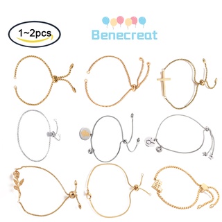 Benecreat สร้อยข้อมือสเตนเลส 304 ชุบไอออน (IP) ปรับได้ สีทอง…