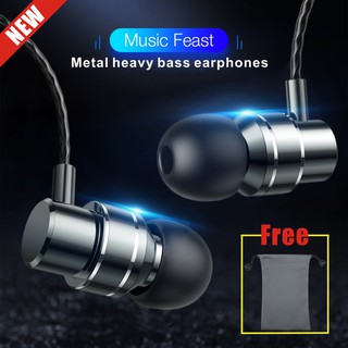 หูฟัง 3.5 มม. สเตอริโอ HiFi Bass พร้อมไมโครโฟน