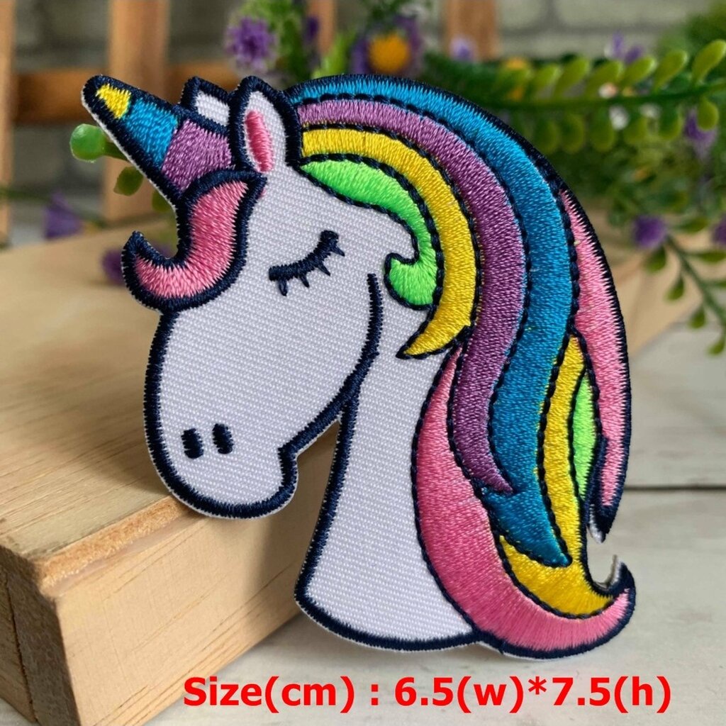 ม้ายูนิคอร์น unicorn ตัวรีดติดเสื้อ อาร์มรีด อาร์มปัก ตกแต่งเสื้อผ้า หมวก กระเป๋า แจ๊คเก็ตยีนส์ Cute Embroidered Iron...