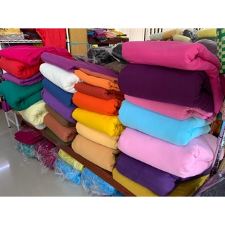 ผ้าฝ้าย ผ้าใยบัว[สี1-21] เนื้อนิ่ม ทิ้งตัวดี สีไม่ตก มีปลายทาง