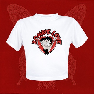 เสื้อคอปืน ร้าน D_D cloth สกรีนลายหน้าอก Betty Boop