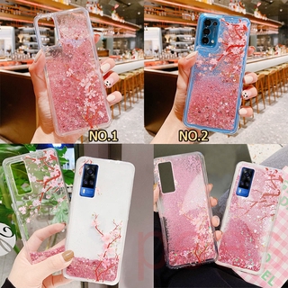 แววดาว ดอกพีช Samsung Galaxy Note20 Ultra Note10+ Note10 plus Note9 Note8 Note10lite S10lite เคสโทรศัพท์ Soft TPU Case เคสป้องกัน Glitter quicksand peach blossom protective sleeve