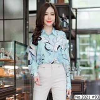 Maristar : No.2021 เสื้อแขนยาวพิมพ์ลาย | Printed Long Sleeve Blouse