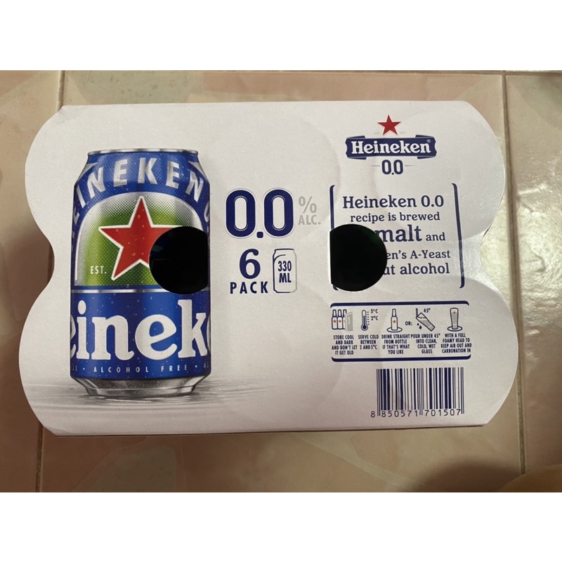 เครื่องดื่ม มอลต์ ไม่มีแอลกอฮอล์ ( ตรา ไฮเนเก้น 0.0 ) 330Ml.*6 Non Alcoholic Malt Beverage ( Heineke
