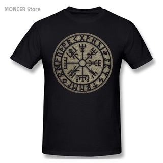 [S-5XL]เสื้อยืดแขนสั้น ผ้าฝ้าย พิมพ์ลาย NBF3F23R97R Vegvisir Viking Norse Symbol สไตล์นอร์ดิก สําหรับผู้ชาย ER66WR48797