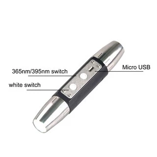 พร้อมส่ง ไฟฉายส่องหยก 365/395nm UVโคมไฟ 4 ไฟล์ 3W LED Flash light for gemsstone jade emerald stone diamonds