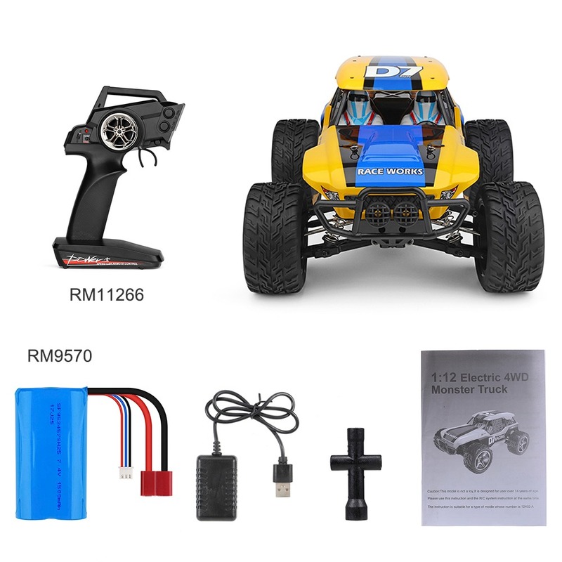 Wltoys 12402a 1/12 4WD 2.4G RC รถขนมหวาน Baja รุ่นความเร็วสูง 45 กม./ชม.รีโมทคอนโทรลรถผู้ใหญ่ Off-Ro