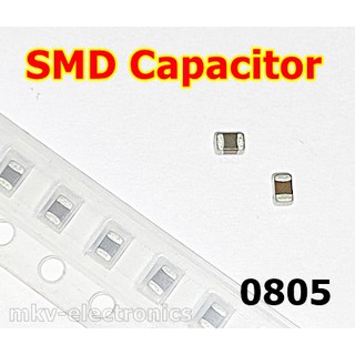 (100ตัว) คาปาซิเตอร์ชิป  SMD Capacitor 0805 Size 1x2mm.