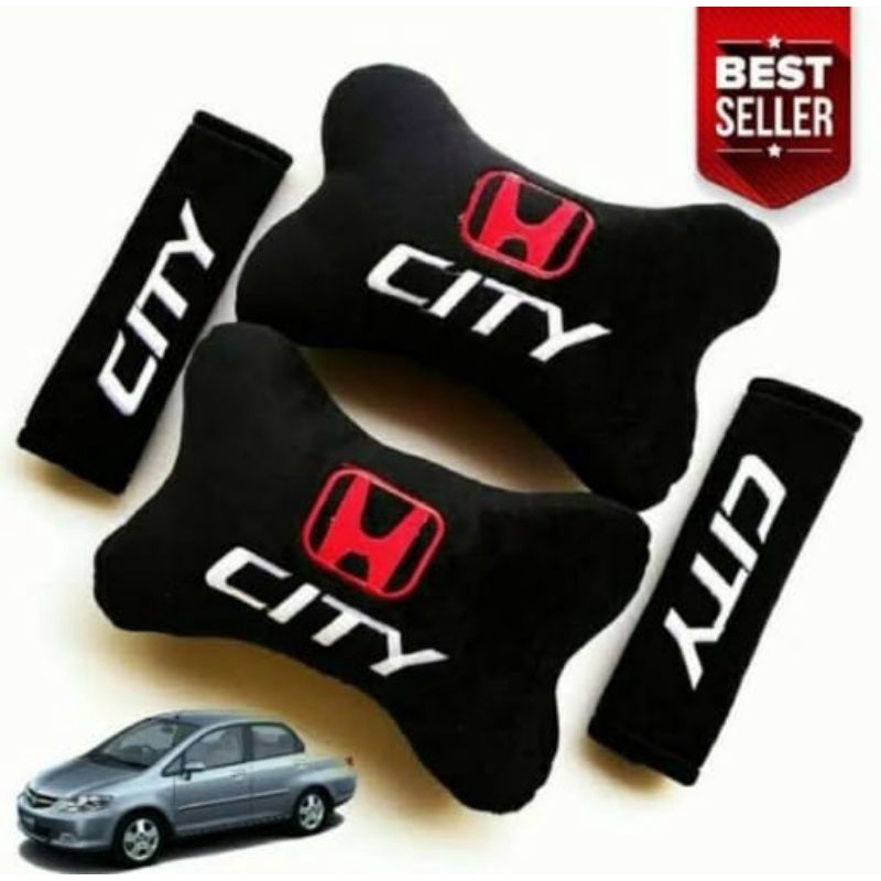 PILLOWS ONE SET HONDA CITY BRAND CAR PILLOWS + 2 ชิ้น SEATBELT PILLOWS