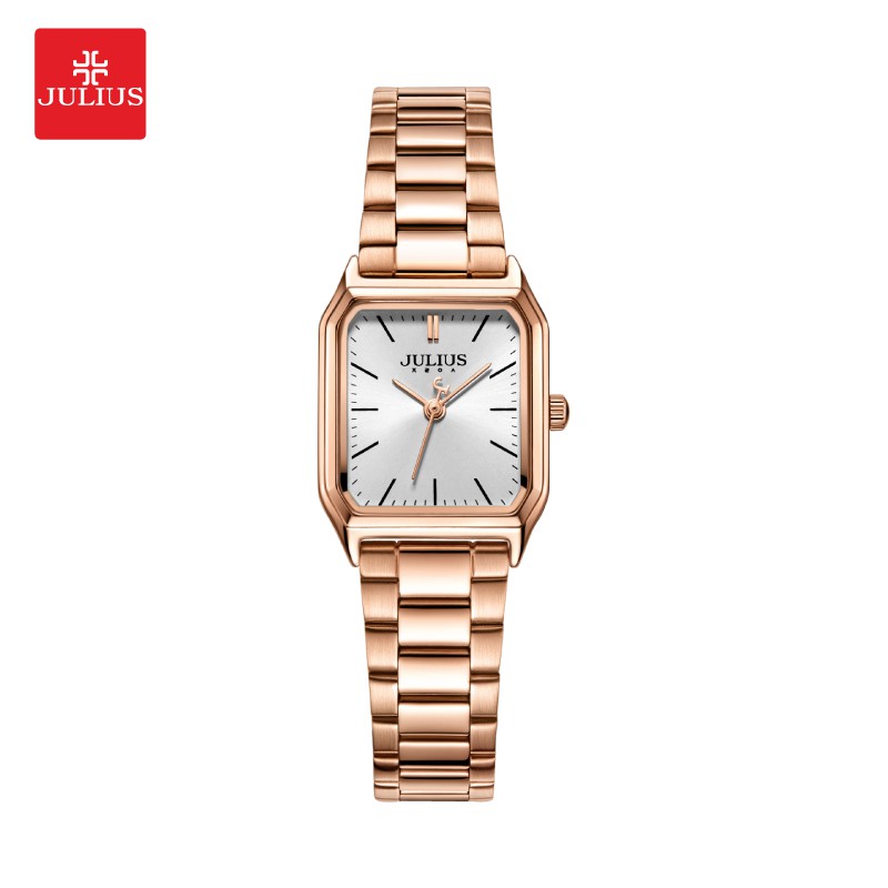 Julius นาฬิกาข้อมือผู้หญิง JA-1304 สายสแตนเลสสตีล หน้าปัดเหลี่ยม แบรนด์เกาหลี แฟชั่นฮิตของแท้