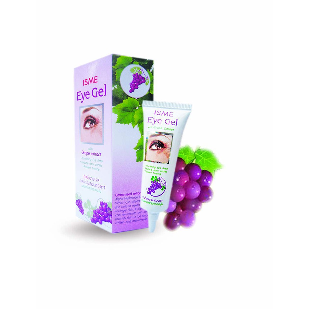 อายเจล เจลบำรุงรอบดวงตา 10 ml. ISME อิสมี เจลบำรุงตา ครีมบำรุงรอบดวงตา ผสมสารสกัดองุ่น ลดรอยดำคล้ำ EYE GEL WITH GRAPE E ราคา ถูกที่สุด ดีลบีเคเค แกลเลอรีภาพที่ 7
