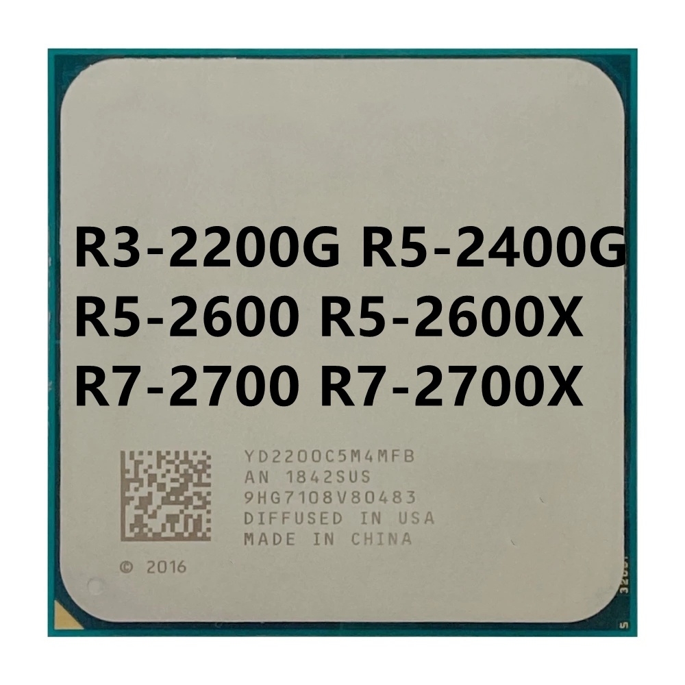 โปรเซสเซอร์ CPU Ryzen R3-2200G R5-2400G R5-2600 R5-2600X R7-2700 R7-2700X ซ็อกเก็ต AM4